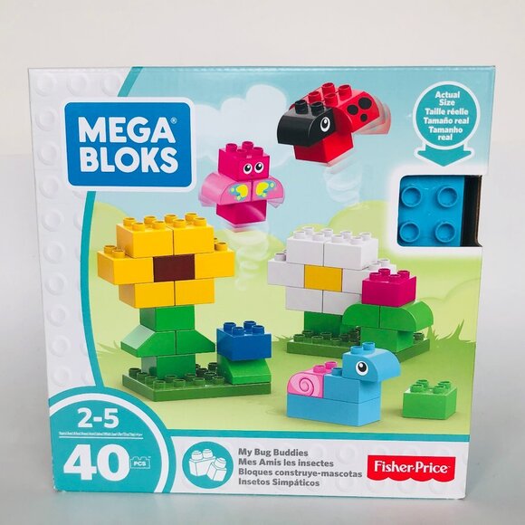 Mega Bloks My Bug Buddies 40-piece garden-themed Playset New in Box For Age 2-5 - Picture 6 of 11